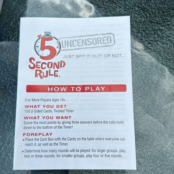 5 Second Rule Uncensored Card Game - Picture 3 of 5